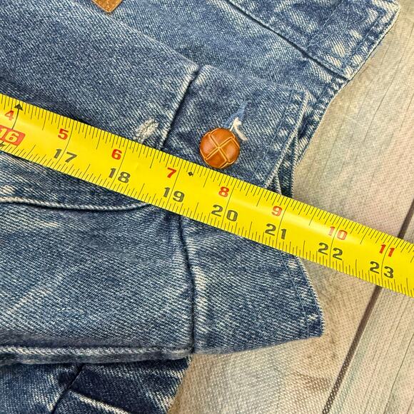 Braetan Vintage Denim Jacket Large Plaid Flannel Blue Jean 90s Hoodie Coat - Picture 10 of 10